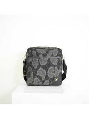 Vivienne Westwood Distinctive Black and Grey Leopard Pattern Crossbody Bag